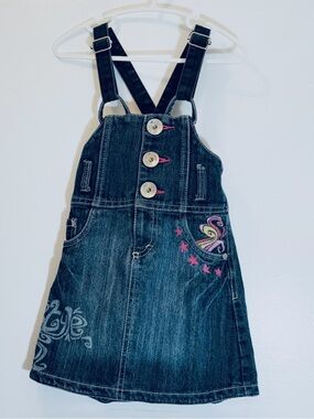 Vintage Y2K Roméo & Juliette Tribal Star Embroidered Denim Jumper Dress 4 Summer